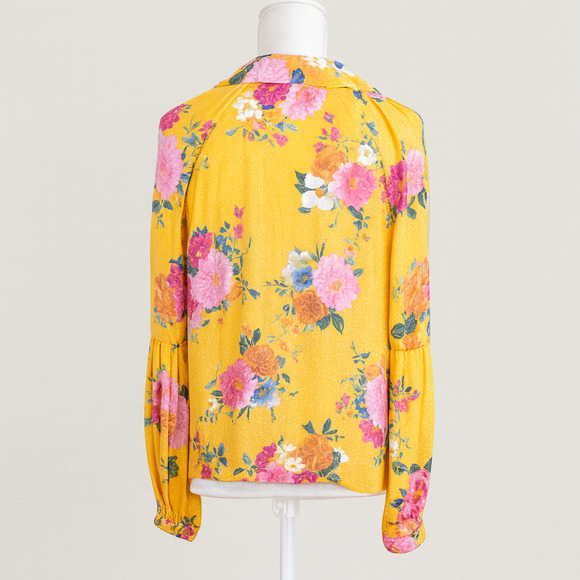 FARM Rio XL Floral Blouse Women Boho Tropical Festival Cottagecore Statement Top - Picture 2 of 12